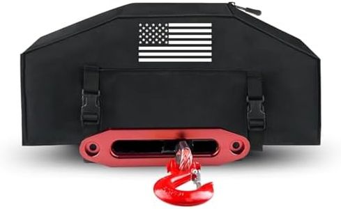 AddSafety 900D Winch Cover with Flag Pattern, Heavy Duty Waterproof Winch Cover fit for Electric Winches 8000-12000lbs, Indoor/Outdoor Winch Accessories