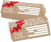 Hadley Designs Gift Card, 25x4x9 Inches, Rustic Gift Certificates for Business, Restaurants, Salon, Spa, White Lights, Boho Valentine, Blank Certificates