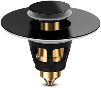 Drifop Universal Bathroom Sink Stopper, Basin Pop-up Bathroom Sink Drain Strainer, Bathroom Drain Stopper with Stainless Steel Hair Catcher for 1.1-1.5 Inch Drain(1 PCS, Black)