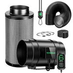 VIVOSUN Smart Air Filtration G8 Kit 8", AeroZesh G8 Inline Duct Fan with E12 Speed Controller, Carbon Filter & 25' Ducting, Cooling & Ventilation System for Grow Tents, Indoor Gardening, Hydroponics