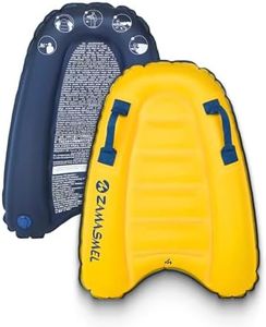 Premium Kids Inflatable Boogie Board Lightweight Swimming Floating Surfboard for Beach & Pool Fun Durable Inflatable Surf Body Board for Wave Riding Summer Pool Floats & Beach Toys (Yellow)