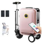 SE3S 20 In Smart Rideable Suitcase 2 Batteries, Electric Suitcase Can be Boarded, 73.26WH Removable Battery Speed 13km/h, Aluminum Alloy Frame, Load 110kg, for Adults Travel Storage Case ,Pink