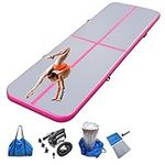 Air mat Tumbling track 10ft 13ft 16ft 20ft Gymnastics Mat Thickness 4 inches for Home Use/Gym/Yoga/Training/Cheerleading/Outdoor/Beach/Park/Water/Kid with Electric Air Pump Carry Bag