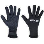 WEAXIO Neoprene Gloves 5mm, Wetsuit Diving Water Gloves Flexible No-Slip Five Finger Warm Adjustable Wrist Strap Gloves Men Women for Swimming Scuba Kayaking Surfing Fishing Outdoor Water Sports