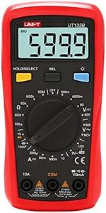 UNI-T Digital Multimeter Tester UT133B, AC DC Voltage Current Dmm Multimeter 6000 Counts NCV Measures Volt Amp Ohm Capacitance Continuity Buzzer Diode Test Battery Test, Palm Size Backlight Data Hold