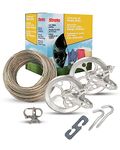 Strata Heavy Duty Clothesline Kit for Drying Clothes, Linen, and Laundry Items – 150 Feet Indoor and Outdoor Clothesline Steel Cable Hanging System for Home (Gold)