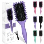 Sularpek Curly Hair Brush, Curl Defining Brush, Shaping Curls Boar Bristle Styling Hairbrushes for Women and Men (Purple)