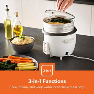 Geepas 0.6L Rice Cooker – Compact Electric Rice Steamer