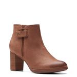 Clarks Collection Women's Bayla Glow Fashion Boot, Tan Nubuck, 7.5 Medium US