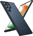 TORRAS Shockproof Designed for Samsung Galaxy S22 Ultra Case [Military Grade Drop Tested] Semi-Clear S22 Ultra Case Matte Hard Back & Soft Edge Slim Protective for Galaxy S22 Ultra Case 6.8'' 5G Black