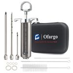 Ofargo Meat Injector Kit for Smoker with 3 Marinade Flavor BBQ Injector Syringe Needles, Injector Marinades for Meats, Turkey, Brisket; 2-oz; Paper and E-Book (PDF) User Manual Included