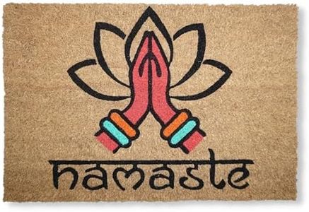 koko doormats Felpudo Entrada casa Originales - Fibra de Coco y PVC, Felpudo Exterior Namaste, 40x60x1.5 cm - Alfombras Puerta Entrada casa Exterior - Felpudos Originales y Divertidos