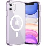 JETech Magnetic Case for iPhone 11 6.1-Inch Compatible with MagSafe Wireless Charging, Shockproof Phone Bumper Cover, Anti-Scratch Clear Back (Purple)