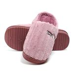 Unisex Winter Flip Flop Slipper for Men and Women Soft Faux Fur Slip On Indoor Home Slides Slipper for Bedroom Sandals(Purple UK-6)