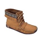 Laurentian Chief Women's Moose Hide Ankle Earthing Moccasin Boots (Numeric_8)