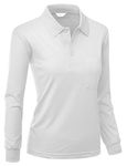 Women's Sporty ComfortablePolo Dri Fit Collar Tee WHITE Size 2XL