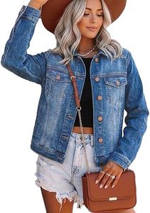 Jean Jacket Women - 100% Cotton Denim Jacket for Women in Regular Fit & Plus Sizes with Waist Adjuster - Perfect for Summer