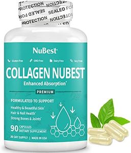NuBest Collagen Super Collagen Peptides - Revitalizes Skin, Hair & Nails - Bone & Joint Strength - Beauty Collagen Formula for Men & Women - 1,500 mg Per Serving | 90 Capsules