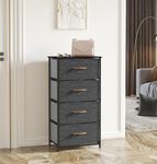 Lukzer Universal Dresser with Drawers - Vertical & Horizontal Fabric Dresser Storage Tower,Organizer Unit for Bedroom, Hallway, Entryway, Closets–Metal Frame &Top Easy Pull Drawers (4 Drawer)