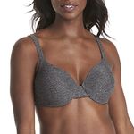 Hanes Ultimate Women's Wireless Moisture-Wicking T-Shirt Bra, Wirefree Convertible T-Shirt Bra, Black Heather 2, 40D