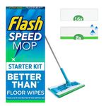 Flash Speed Mop Starter Kit, All-In-One Floor Mopping System (16 Dry + 8 Wet Pads), Flash Floor Mop, Flash Mop Refill Pads