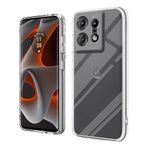 Casotec Shockproof Clear Back Case for Motorola Moto Edge 50 Pro 5G | Super Clear Soft Silicone Back Case Cover for Motorola Moto Edge 50 Pro 5G (TPU | Transparent)