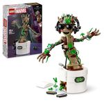 LEGO Marvel Dancing Groot Buildable Animated Toy Action Figure, Guardians of the Galaxy Character, Kids’ Hand-Operated Interactive Playset, Super Hero Gift for 10 Plus Year Old Boys and Girls 76297