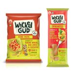 WickedGud 2X Fiber Penne & Spaghetti Pasta Combo | No Maida | Durum Wheat Semolina | Brown Rice | Red Lentils | Healthy Diet Pasta - 400gm x 2