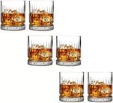 JIYAN FASHIONS | Crystal Bourbon Whiskey Brandy Glasses 310 ML Set of 6 Wine Glass Crafted Lead Free Glass Great Rocks Barware for Scotch Bourbon Liquor Cocktail Drinks Spirit Drinks Scotch Cognac