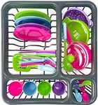 OUO Kids Super Durable Kitchen Toys Set, Pretend Play Children's Dish Toy, Wash and Dry Tableware Dish Rack with Drainer (Great Gift for Kids) (27 Pieces)