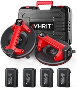 Avhrit Electric Suction Cups for Glass, 8" Heavy Duty Vacuum Suction Cup with 4 x 2000mAh Batteries, LCD Display, 440 LBS/200 KG Max. Load, Cordless Vacuum Lifter for Moving Tile Windows, Stone