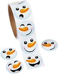 Fun Express - Snowman Roll Stickers(100pc) for Winter - Stationery - Stickers - Stickers - Roll - Winter - 100 Pieces