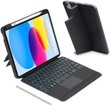 iXTRA Detachable iPad Keyboard Case with Trackpad for iPad 10th Generation 10.9", Wireless Bluetooth iPad Keyboard Case with Backlit, Adjustable Stand, Pencil Holder, Auto Sleep/Wake