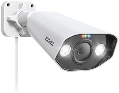 ZOSI C182 3K Cámara de Vigilancia PoE Exterior 5MP Cámara Seguridad IP con Detección de Persona y Vehículo, Alarma Sonora y Luminosa, Visión Nocturna, Audio Bidireccional