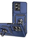 Helix Hard Case for Moto G Stylus 5G (2023), Robotic Sliding Camera Window Shockproof Ring Case, Heavy Duty Bumper Case with Kickstand for Moto G Stylus 5G (2023) - Blue