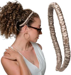 Curlfriend Collective Gray Daze Comfort Curve Headband – Luxe 100% Mulberry Silk, Elegant Wide Hair Accessory for Women - No-Slip, No Headache, Gentle on Hair, Chic Design for Curly & Textured Hair