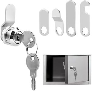 VFANDV Cerradura Buzon 16 mm, Cerradura Taquilla Vestuario con 5 Placas Diferentes y 2 Llaves Cerradura de Palanca Universal Cerradura de Leva para Armario Cajón Taquillas Muebles (1 Juegos)