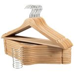 Edergoo Wooden Hangers 20 Pack, Smooth Wooden Coat Hangers Adult, 360° Swivel Hook and Precisely Cut Notches Hangers for Clothes, Suit, Jacket, Dress, Natural