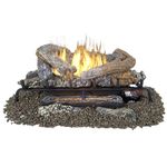 Pleasant Hearth 30-in Valley Oak Series Vent Free Gas Set 33,000 BTU's, Brown & Charred Logs