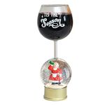 BigMouth Inc Mrs Claus Snowglobe Funny Wine Glass - Cute Wine Glasses for Women - Large Humorous Novelty Drinking Wine Glasses - Unique Fun Glass for Cocktails - Christmas Holiday Gift Idea - 12oz