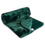 Bravich Soft Faux Mink Throw - Green. King Size Large Fluffy Blanket For Bed, Sofa & Duvet Bedding Throws. Faux Fur Thick Fleece Throw Blankets For Home - (Green, King, 200 x 240cm).