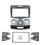 YuYue Radio Stereo Panel for Ford Everest Ranger Mazda BT-50 BT50 2 Din Car Radio Frame Fasciaascia Panel DVD Stereo CD Panel Dash Mount Refit Installation Trim Kit Frame (Silver)