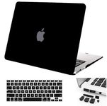 Midkart Hard Shell Plastic Case Cover Compatible with MacBook Air 13 Inch (Model: A1369 / A1466, Old Version, Release 2017-2010) with Silicon Key Guard & Dust Plugs, Matte Smoke Black