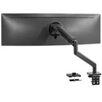 VIVO Premium Aluminum Single Gaming Monitor Arm for Ultrawide Screens up to 49 inches and 44 lbs, Heavy Duty Desk Mount Stand, Pneumatic Height, Max VESA 100x100, Black, STAND-V100E