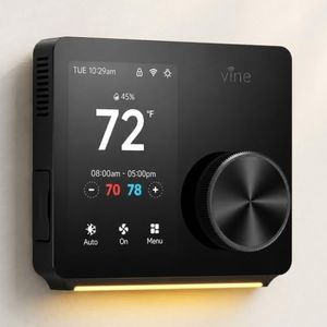 vine Smart Thermostats for Home with Large Knob - WiFi Thermostat for House with Nightlight, 7x8Period Programmable Compatible with Alexa, Google Assistant, Energy Saving, C-Wire Required