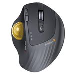 ProtoArc Wireless Trackball Mouse, EM01 NL Ergonomic Bluetooth Rollerball Thumb Mouse Rechargeable Computer Laptop Mouse, Adjustable Angle & 3 Device Connection for PC, Mac, Windows