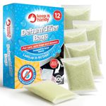 SOL 12pk Dehumidifier Bags - Interior Dehumidifiers Disposable for Home, Wardrobe & Car - Moisture Absorbers with Damp Control & Odor Removal - Compact & Portable - Fits in Small Area