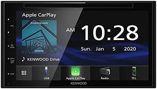 Kenwood DDX57S 6.8-Inch Capacitive Touch Screen, DVD CD Car Stereo with CarPlay, Android Auto, and Bluetooth, AM/FM Radio, MP3 Player, USB Port, Double DIN, 13-Band EQ, SiriusXM