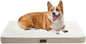 PETNOVO Dog Bed Orthopedic for Dog Crate, Anti Splash Water Dog Mattress with Removable Washable Cover, Egg Crate Foam with Non-Slip Bed,91x69x8cm, Light Khaki