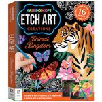 Hinkler | Kaleidoscope Etch Art Creations Animal Kingdom | Scratch Art for Adults | Animal Arts and Crafts | Gifts for Art Lovers